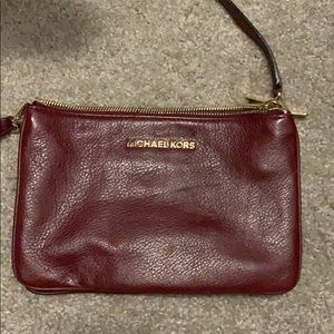 3 zipper maroon Michael Kors purse
